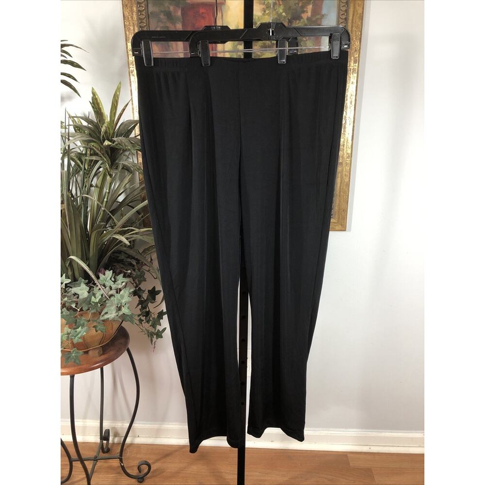 Chico’s Women 3‎ XL Black Pull On Straight Leg Pants Classic Rise Stretch Travel